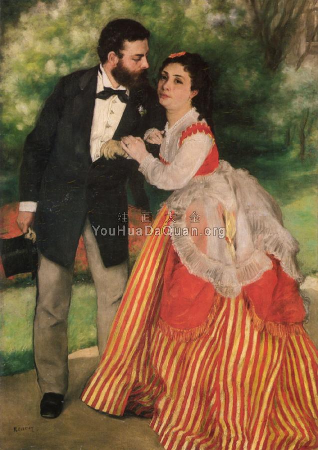 Portrait of Alfred and Marie Sisley - 皮埃尔·奥古斯特·雷诺阿